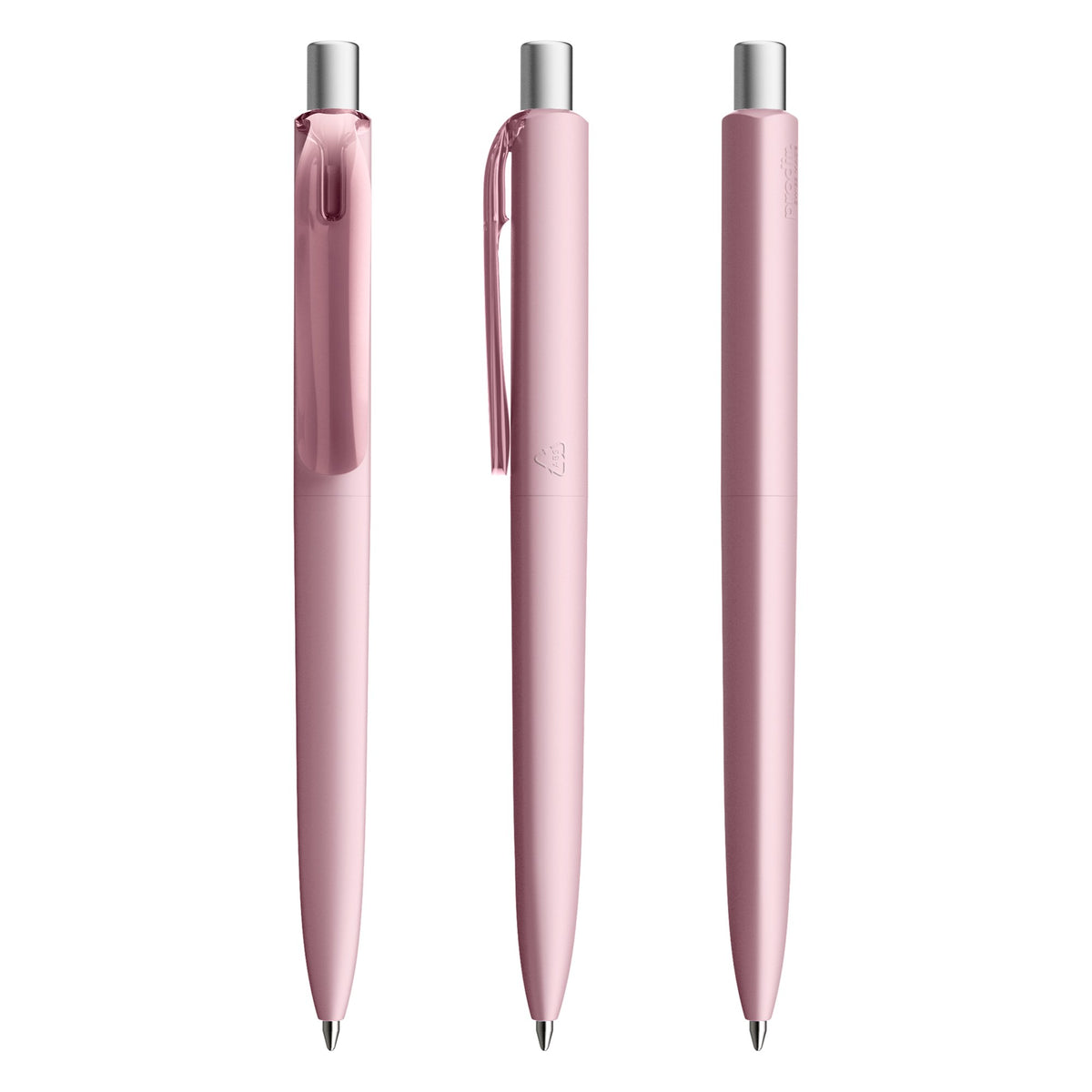 prodir DS8 Druckkugelschreiber Soft Touch – Rosé / Silber satiniert R28 S