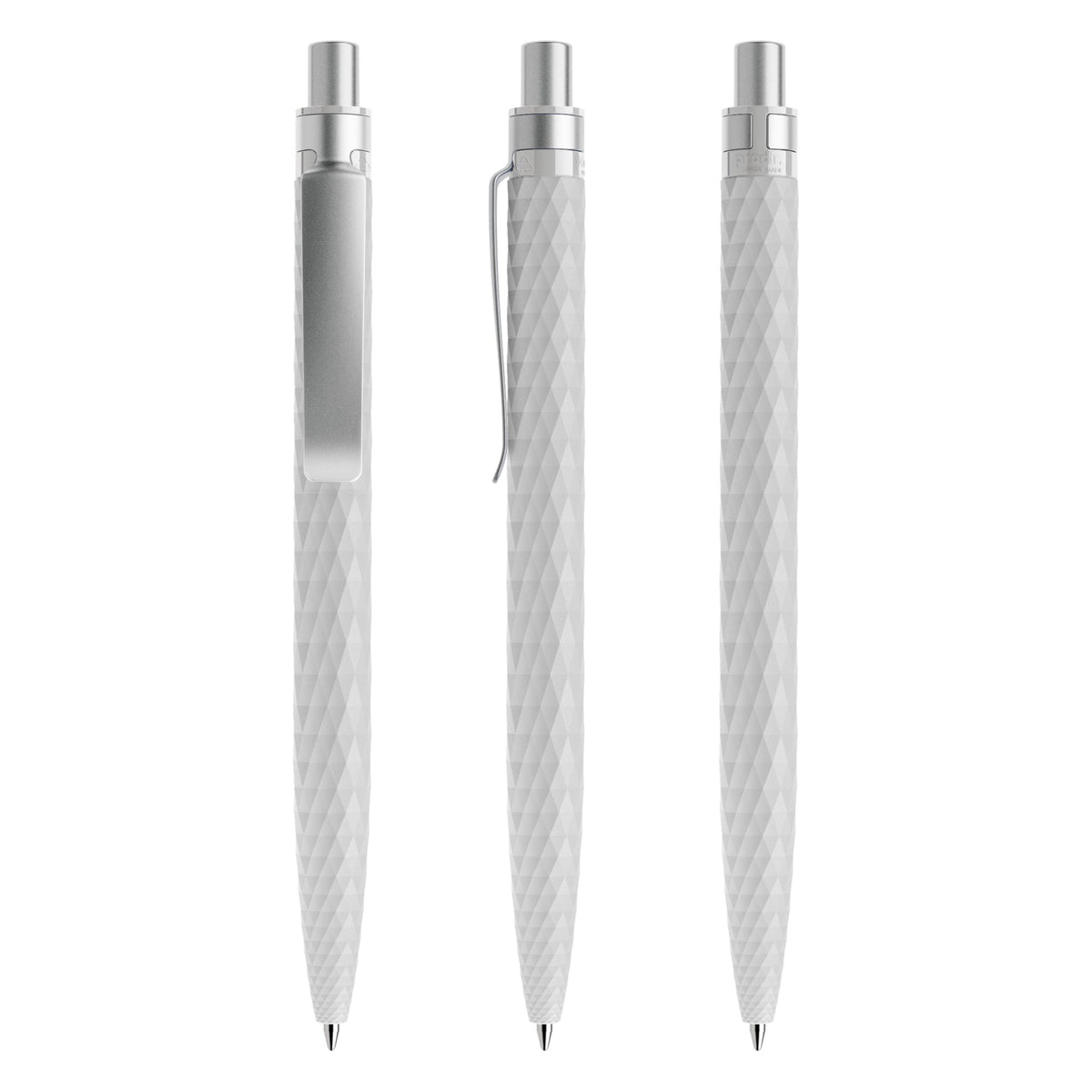 prodir QS01 Druckkugelschreiber matt mit Metallclip – Betongrau / Silber satiniert M77-S70 S