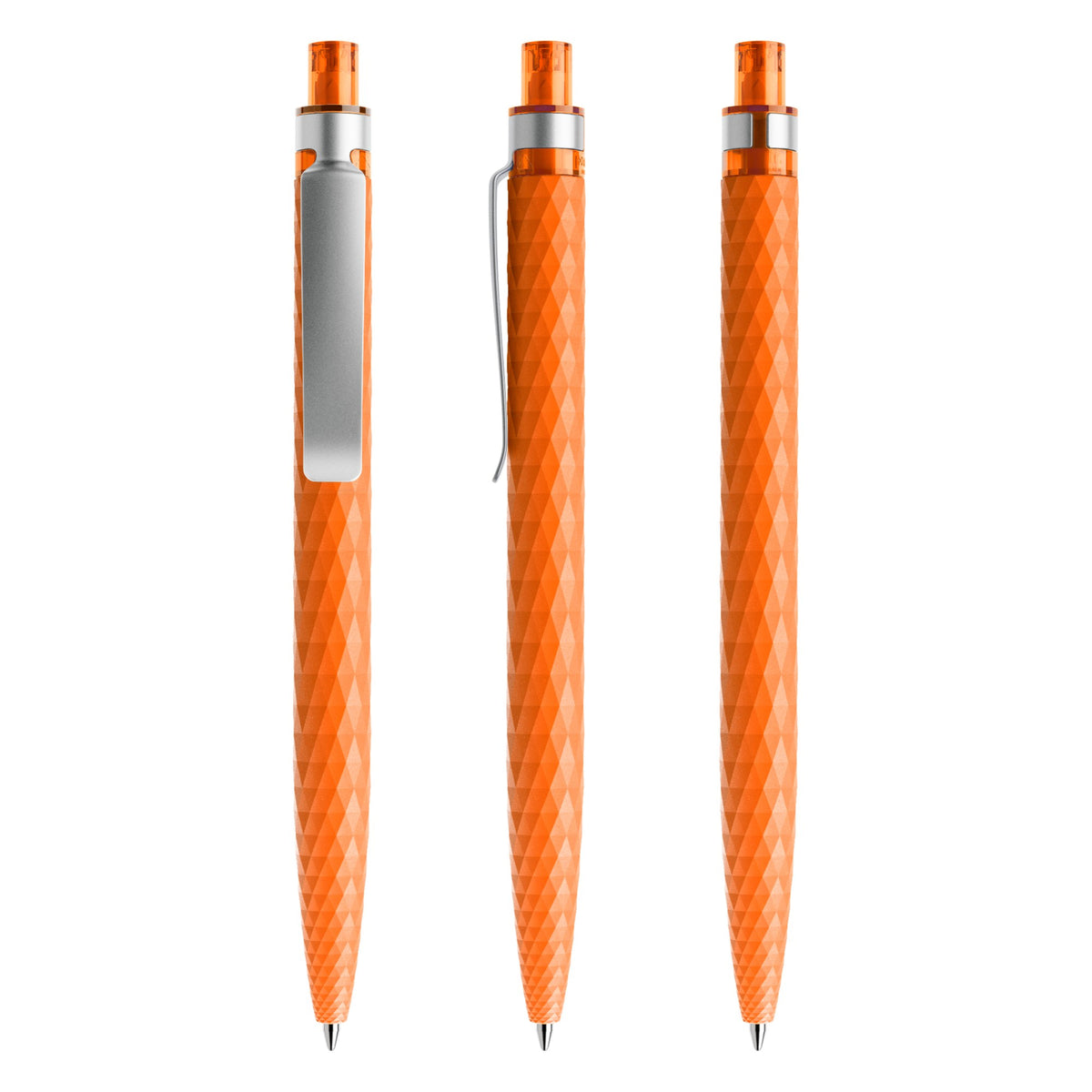 prodir QS01 Druckkugelschreiber matt mit Metallclip – Orange / Silber M10-S70