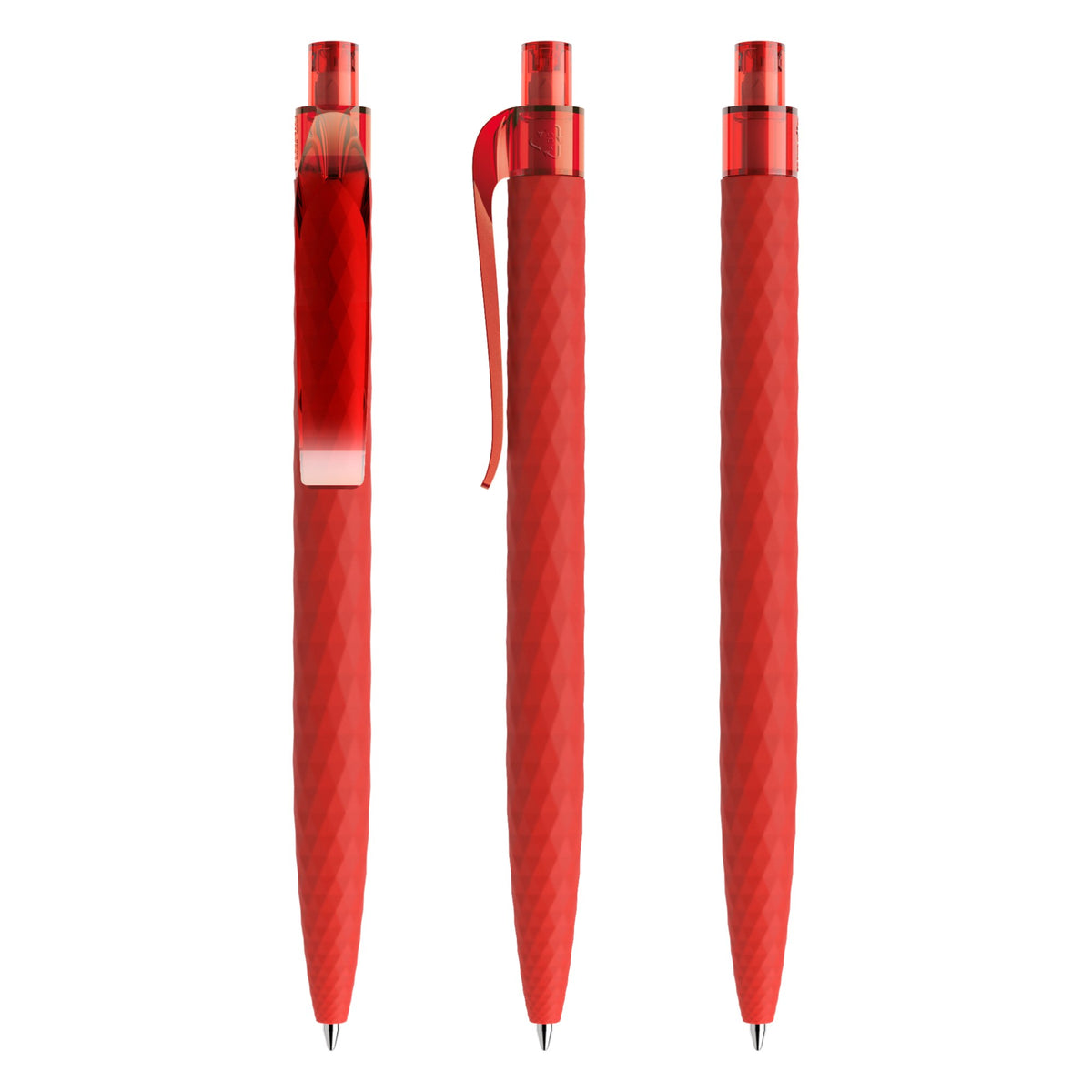 prodir QS01 Druckkugelschreiber Soft Touch mit Kunststoffclip – Rot R20