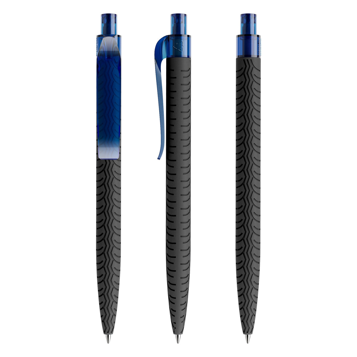 prodir QS03 Soft Touch Druckkugelschreiber Reifenprofil – Schwarz / Sodalithblau R75-T62