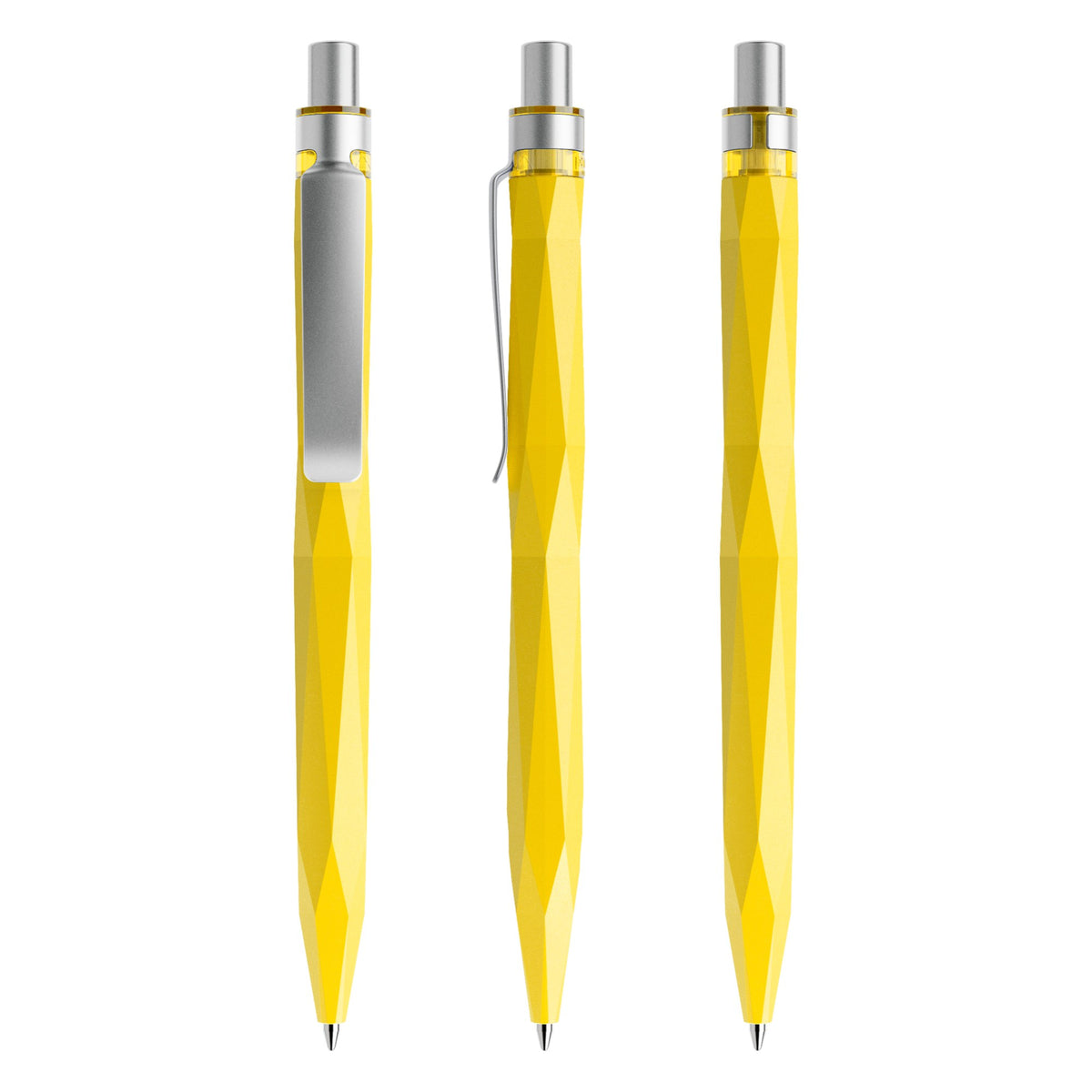 prodir QS20 Druckkugelschreiber matt mit Metallclip – Zitronengelb / Silber satiniert M07-S70 S