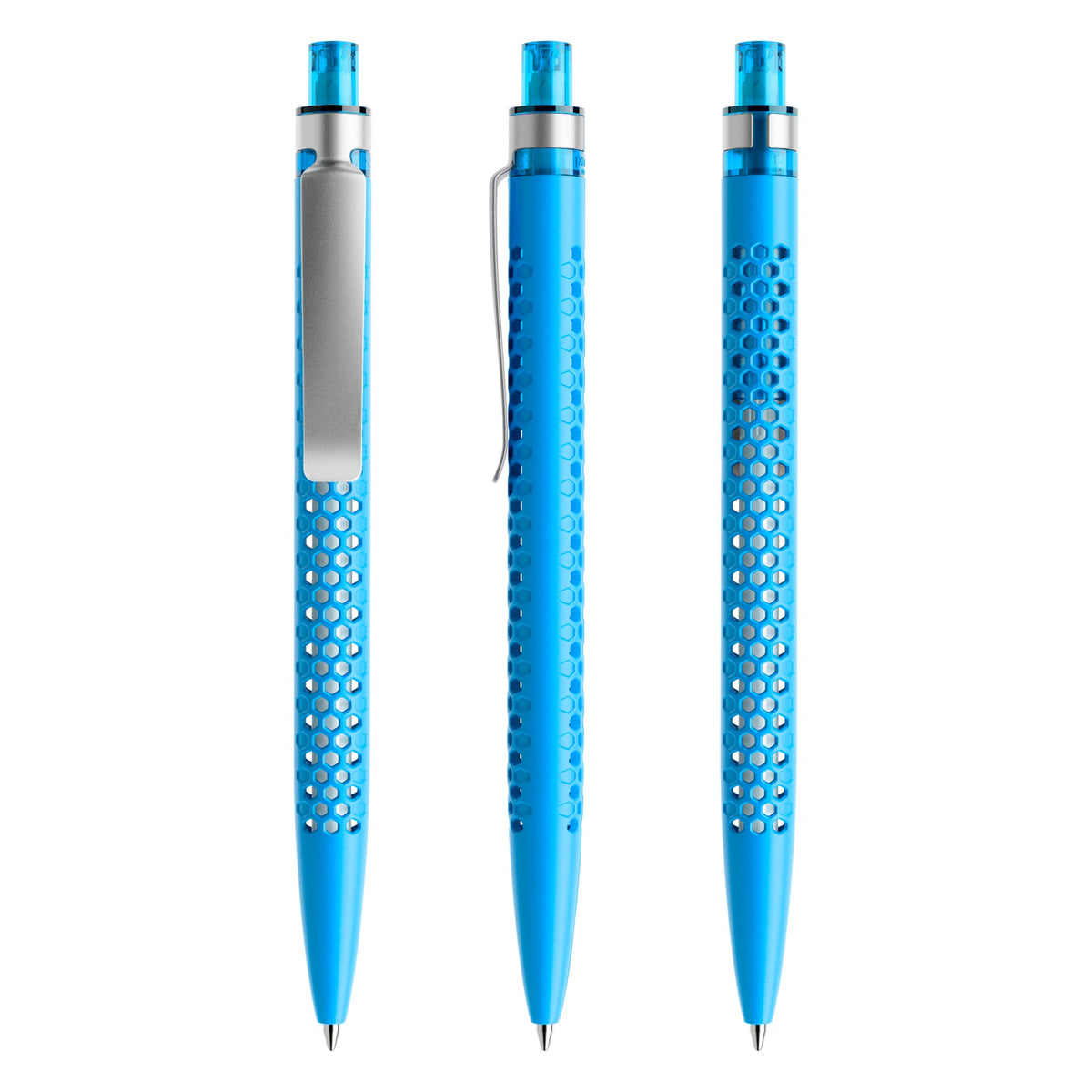 prodir QS40 Druckkugelschreiber matt mit Metallclip – Cyanblau M58-S70