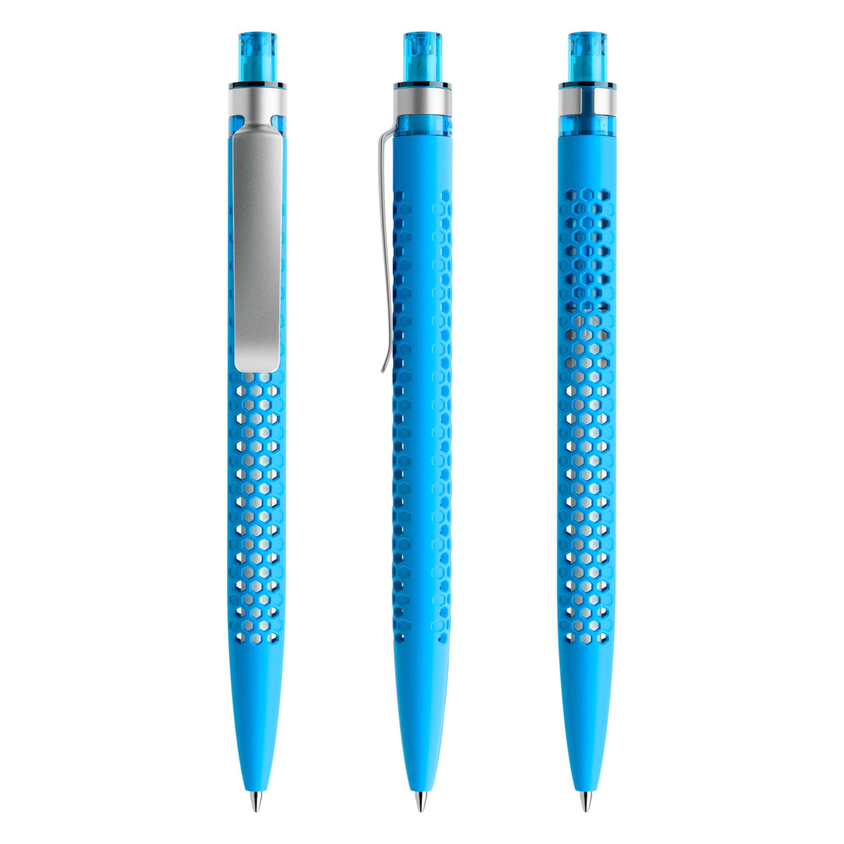 prodir QS40 Druckkugelschreiber Soft Touch mit Metallclip – Cyanblau R58-S70