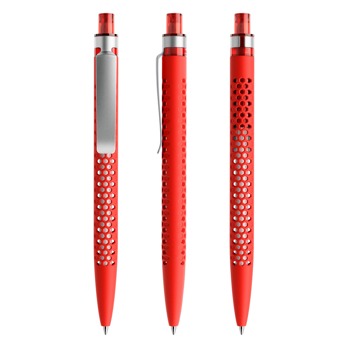 prodir QS40 Druckkugelschreiber Soft Touch mit Metallclip – Rot R20-S70