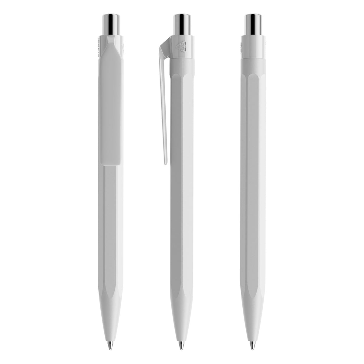 prodir QS50 Druckkugelschreiber sechseckig matt – Betongrau / Silber verchromt M77 C