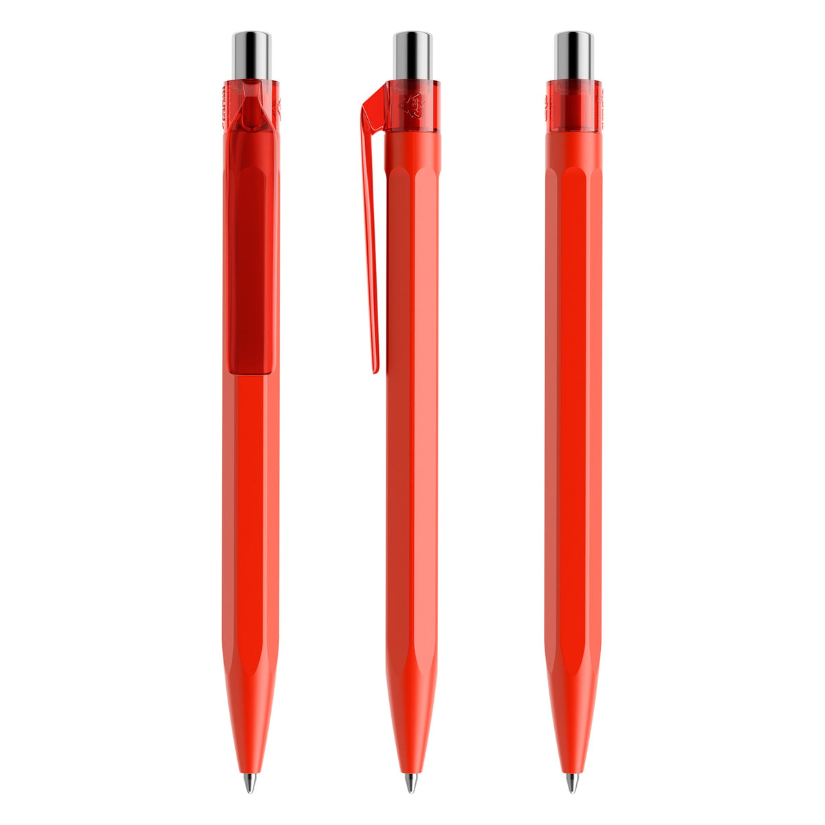 prodir QS50 Druckkugelschreiber sechseckig matt – Rot / Silber verchromt M20 C