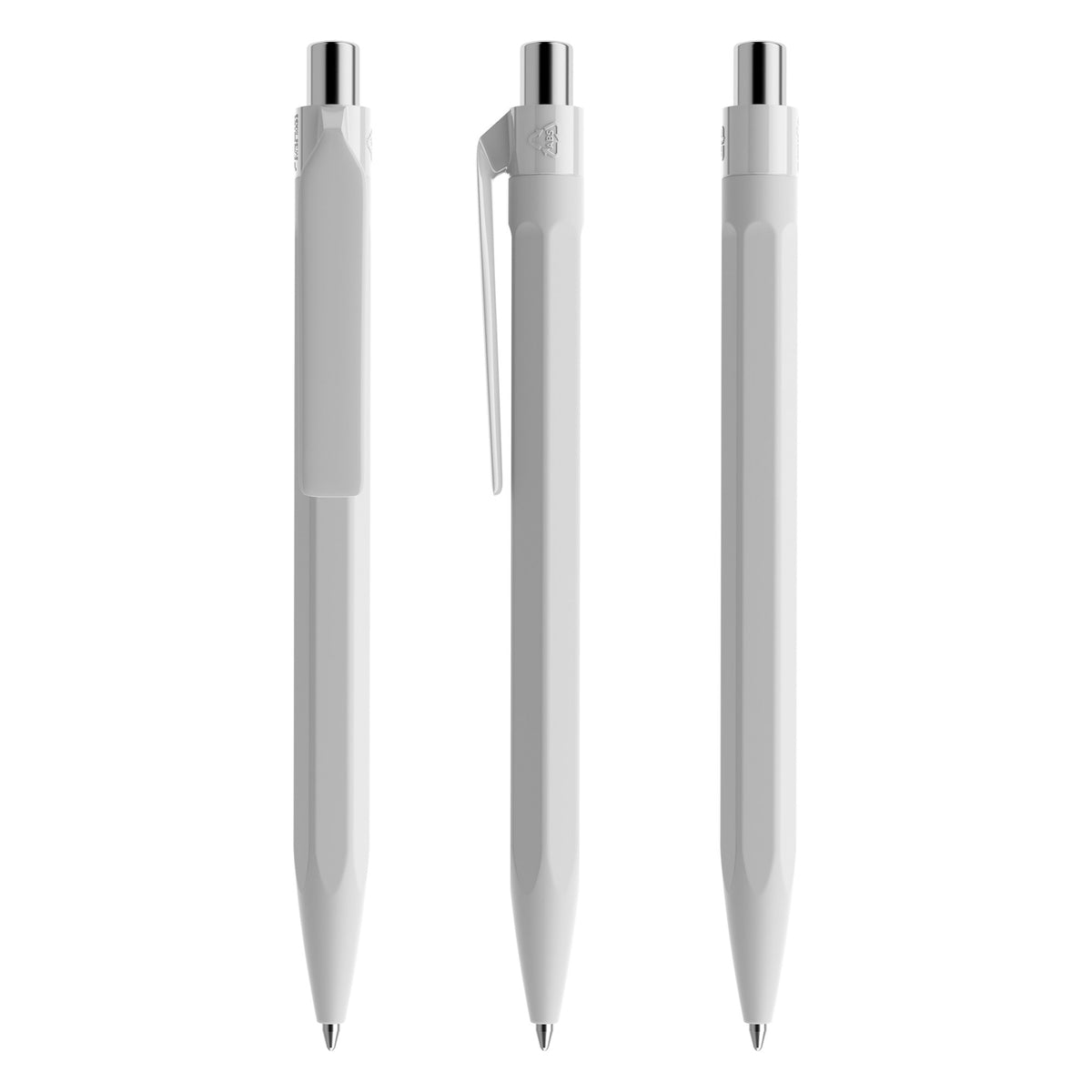 prodir QS50 Druckkugelschreiber Soft Touch – Betongrau / Silber verchromt R77 C