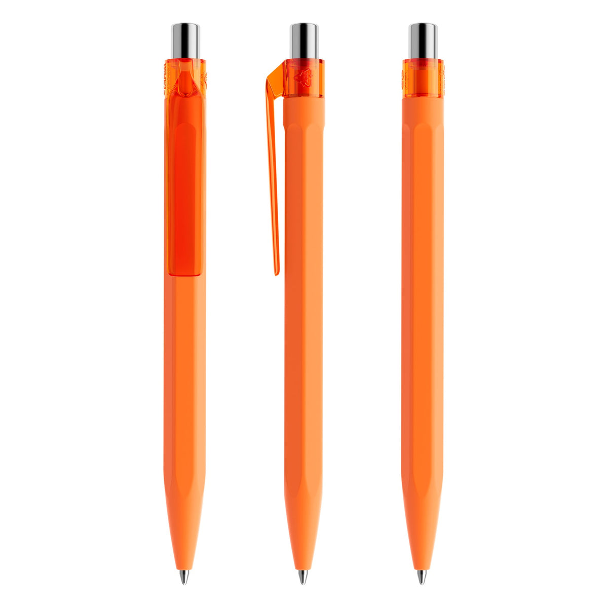 prodir QS50 Druckkugelschreiber Soft Touch – Orange / Silber verchromt R10 C
