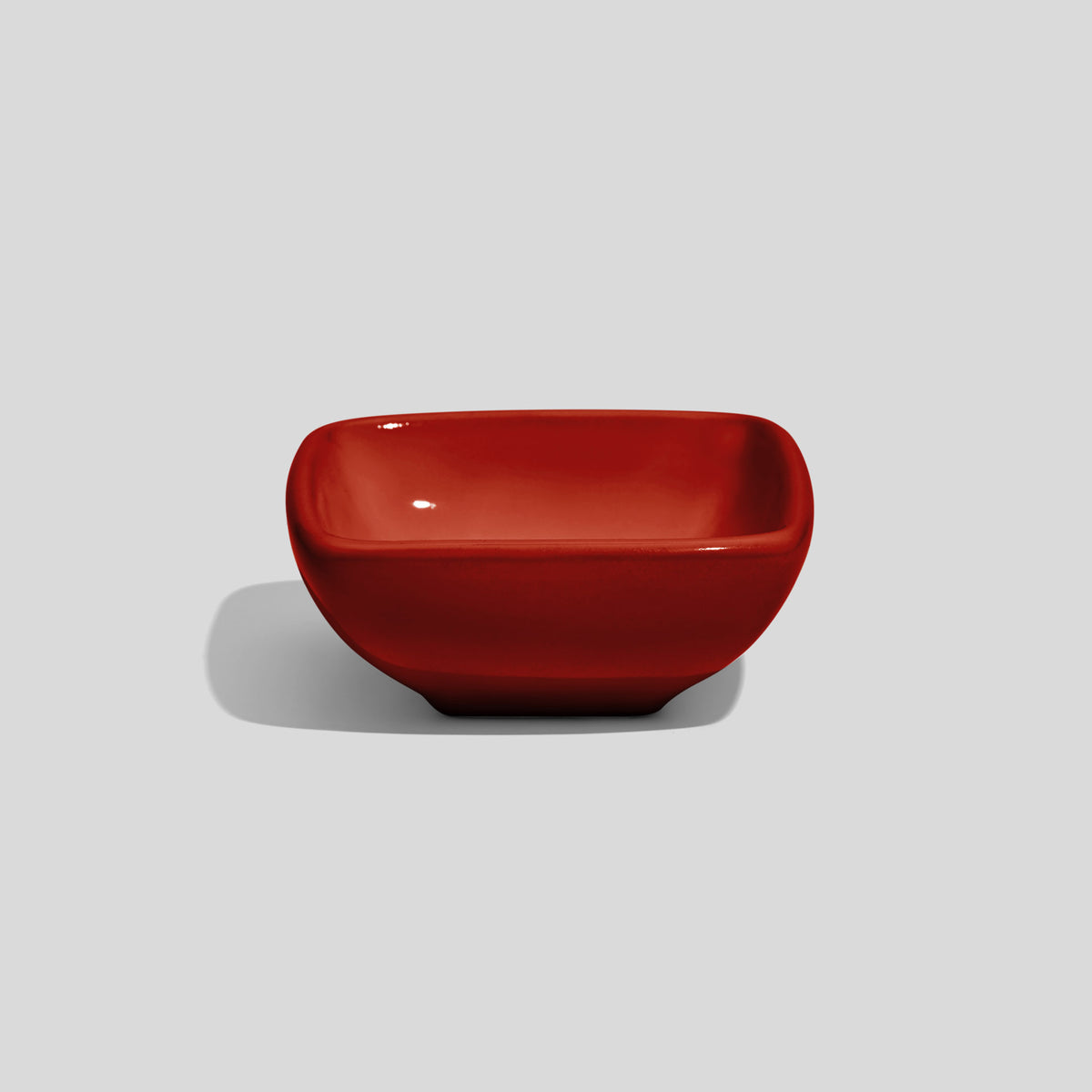 Quadratische Keramikschale 25 ml mit runden Ecken – Rot