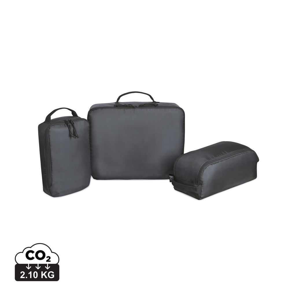 Renew AWARE™ rPET 3-teiliges Packing-Cube-Set – schwarz