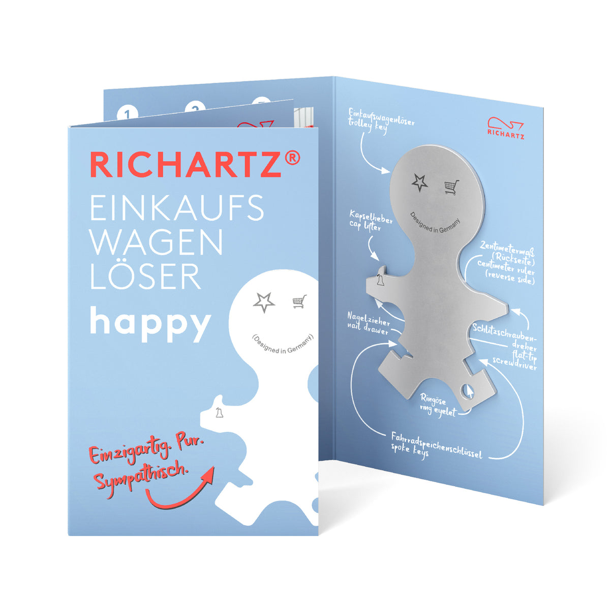 RICHARTZ Einkaufswagenlöser happy Männchen – Verpackung
