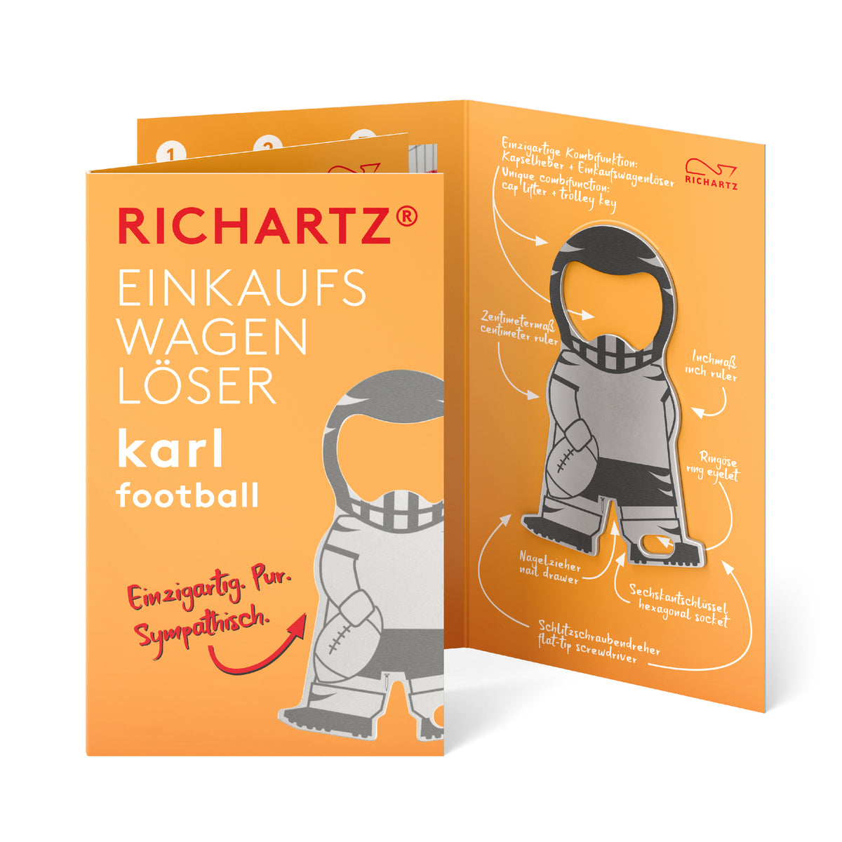 RICHARTZ Einkaufswagenlöser karl football für American Football – Verpackung