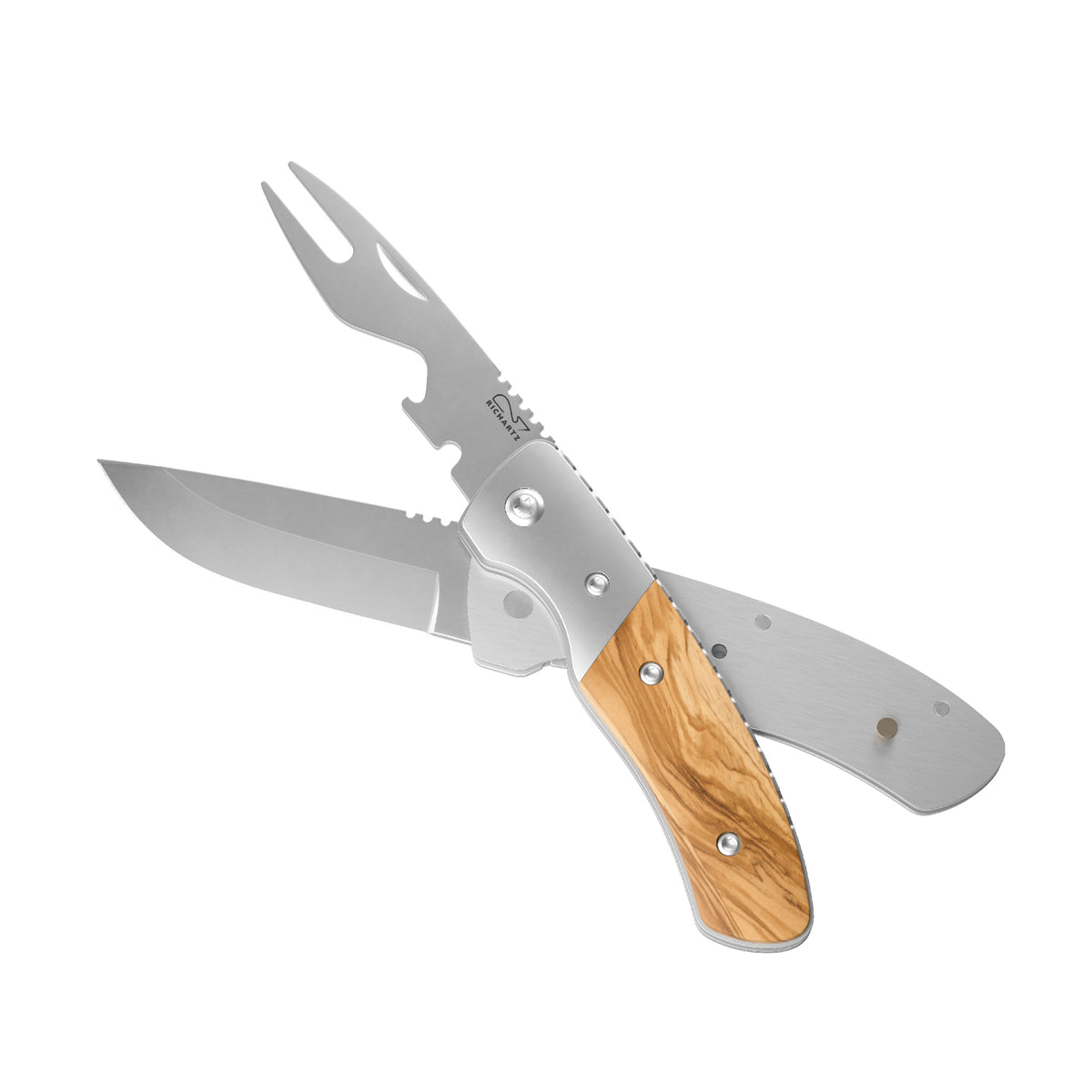 RICHARTZ LEO picknick olive Taschenmesser mit Gabel – Ansicht