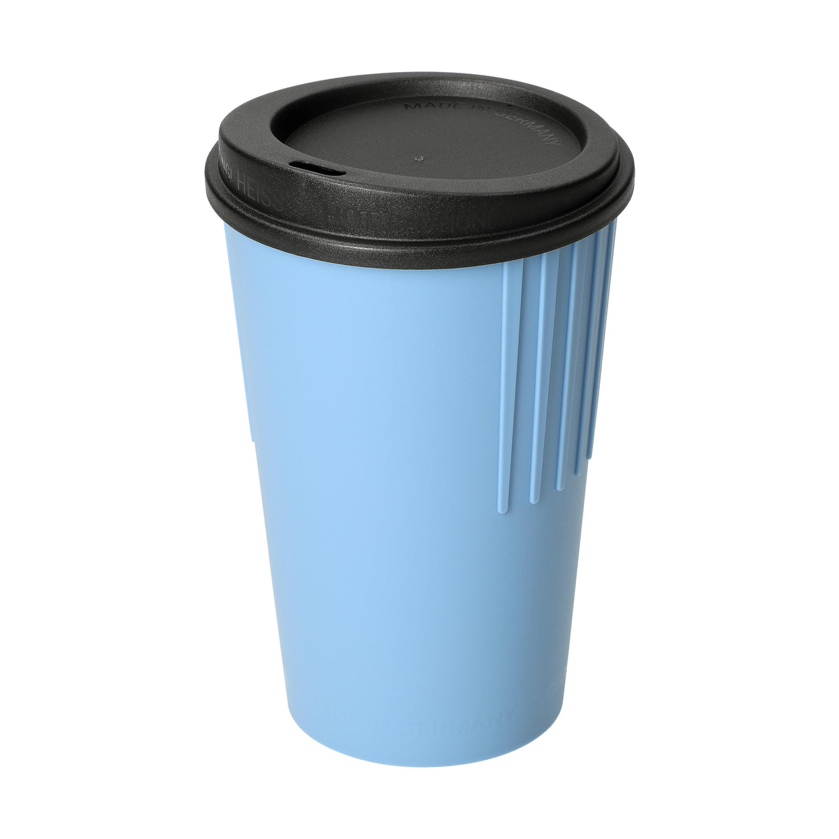 Riffel-Kaffeebecher „ToGo“, 300 ml – Behagliches blau / Schwarz