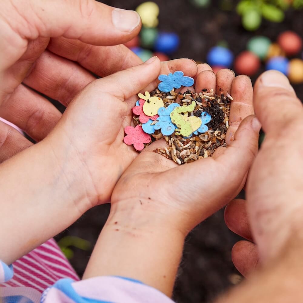 Saatkonfetti im Pergamintütchen mit bedrucktem Header – Detail