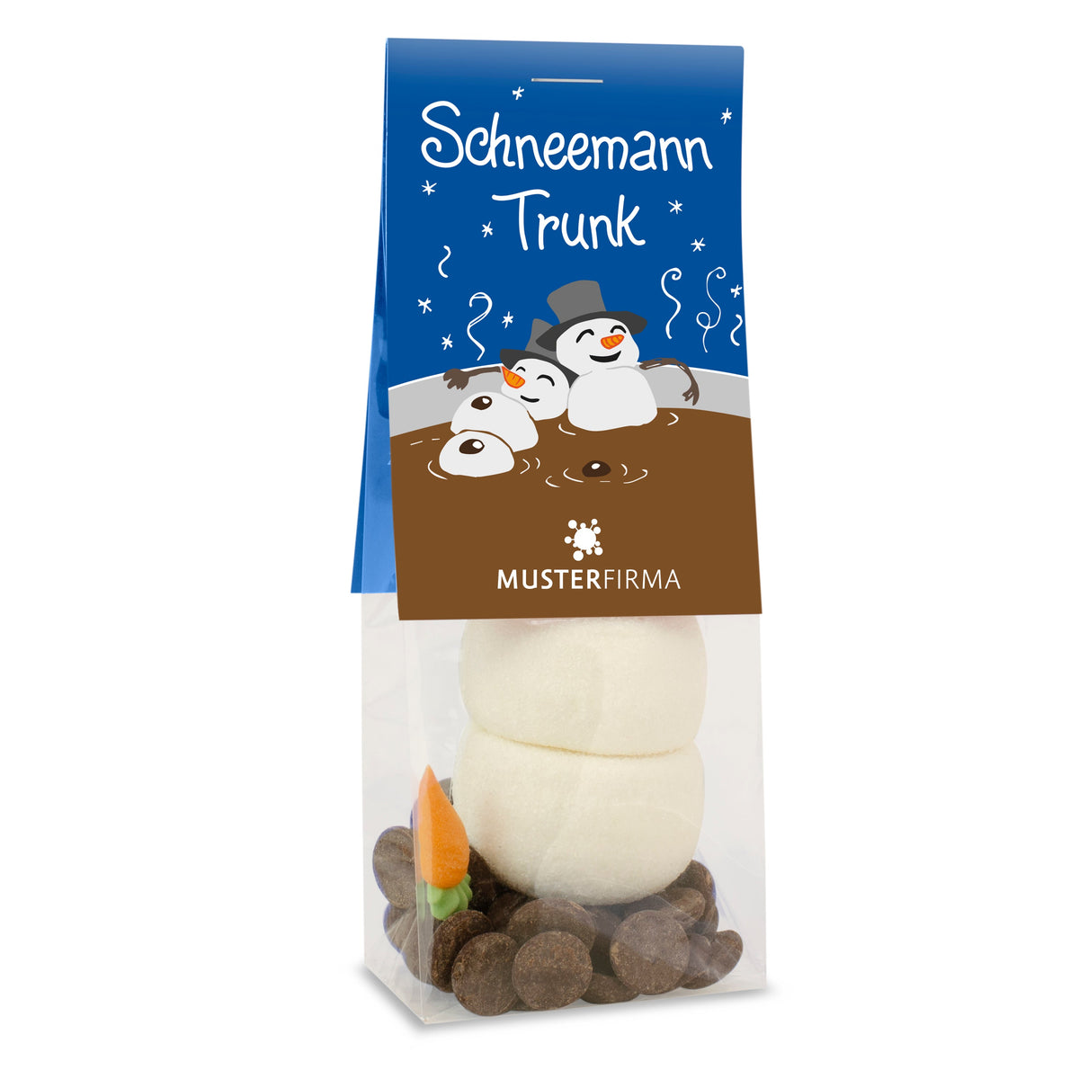 Schoko Drops mit Schaumzuckerkugeln und Zuckermöhre 35 g – Beispielmotiv