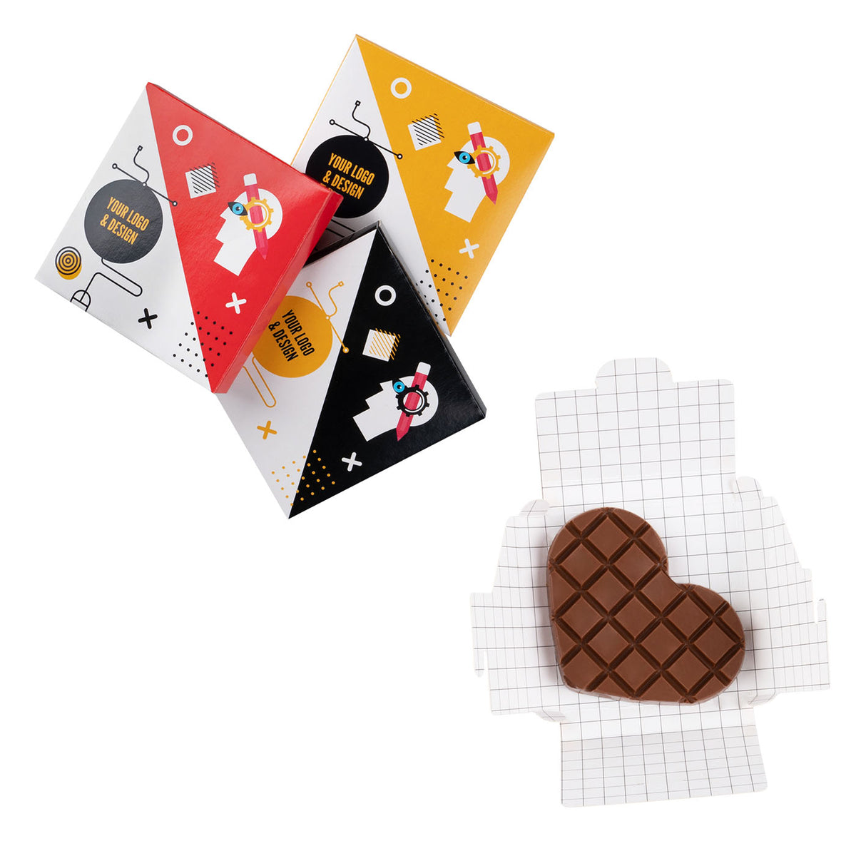 Schokolade individuelle Form 30 g, andere Rezeptur, Formbeispiel Herz