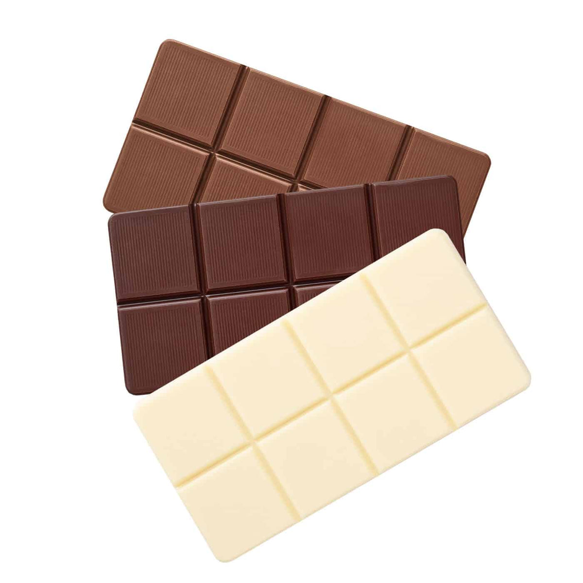 Schokoladentafeln im Sammelset, 3 Stück, geöffnetes Set