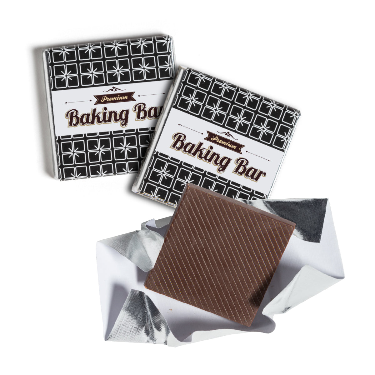 Schokotäfelchen mit bedruckter Papierbanderole