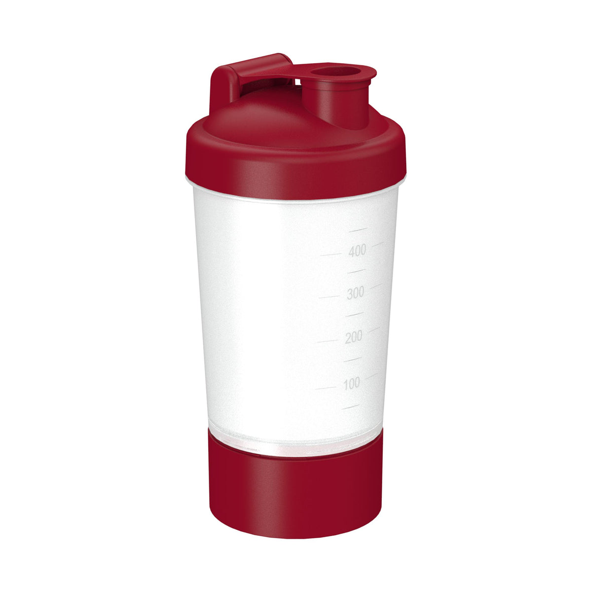 Shaker „Protein“, Pro 1, 0,40 l – Transparent / Rot