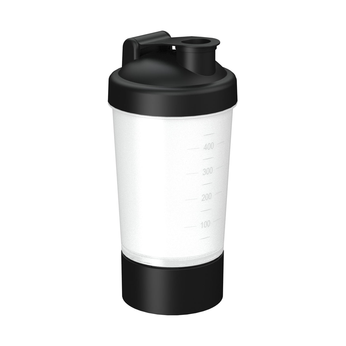 Shaker „Protein“, Pro 1, 0,40 l – Transparent / Schwarz