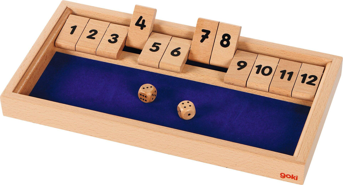 Shut the box Würfelspiel aus Holz im Format 33 x 17 cm – Ansicht