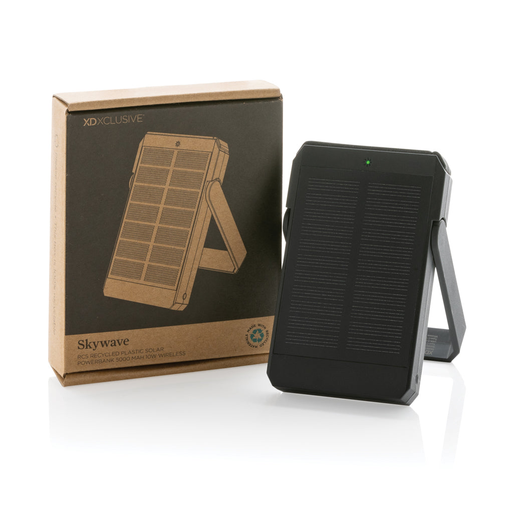 Skywave 5000mah Solar Powerbank, 10W Wireless aus rPlastik