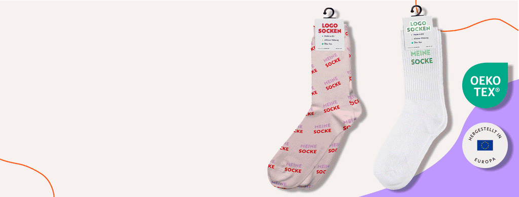 Ökotex Socken mit Logo eingewebt hergestellt in Europa