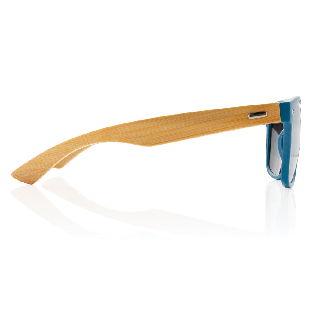 Sonnenbrille aus Bambus und RCS recyceltem Kunststoff – blau