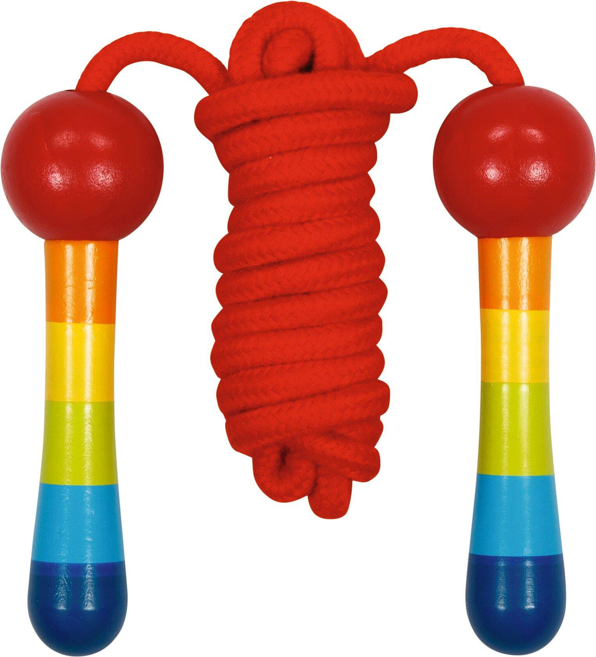 Springseil Regenbogen mit bunten Griffen von goki – Ansicht