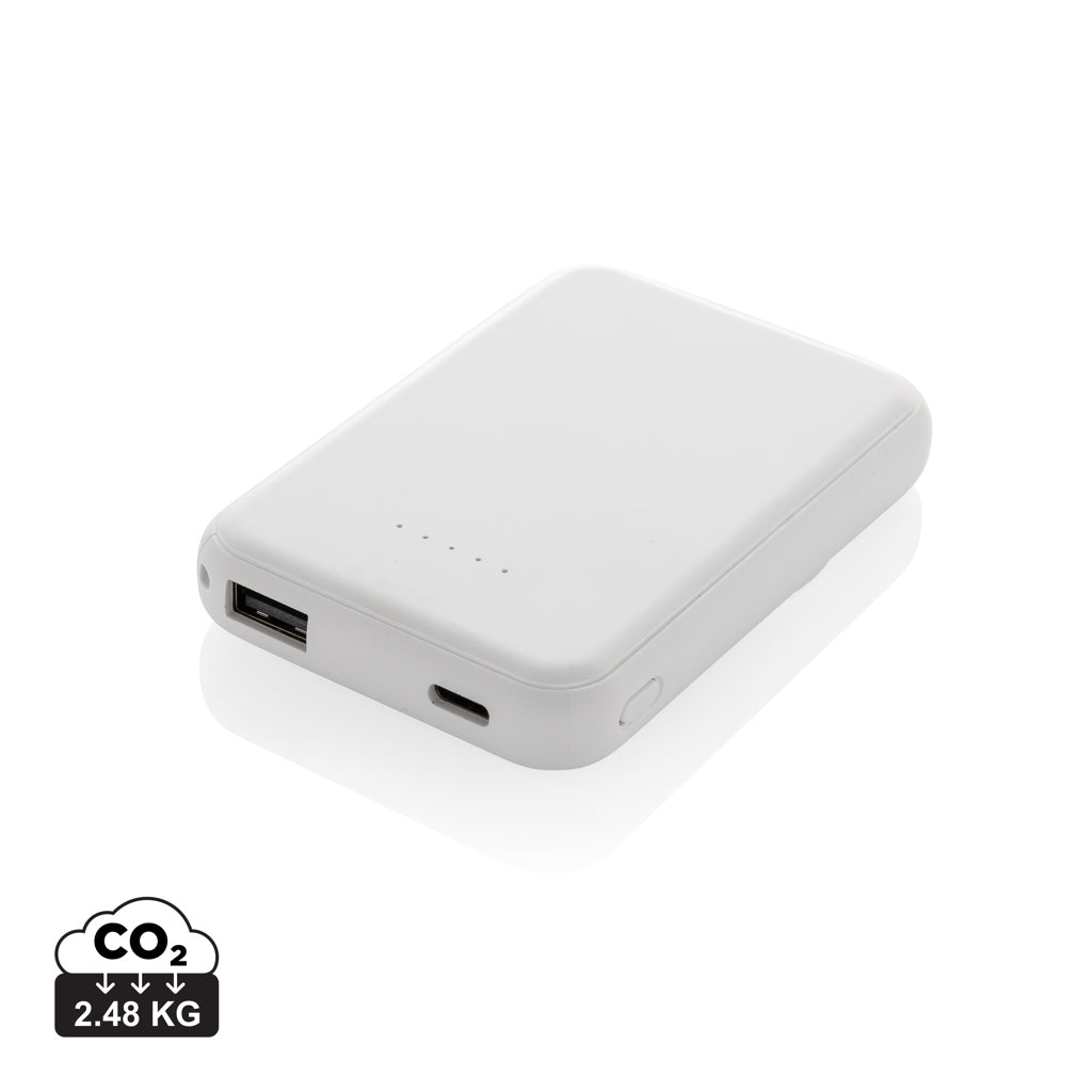 Stellar 5.000mAh 5W magnetische Powerbank aus RCS rec. ABS – weiß
