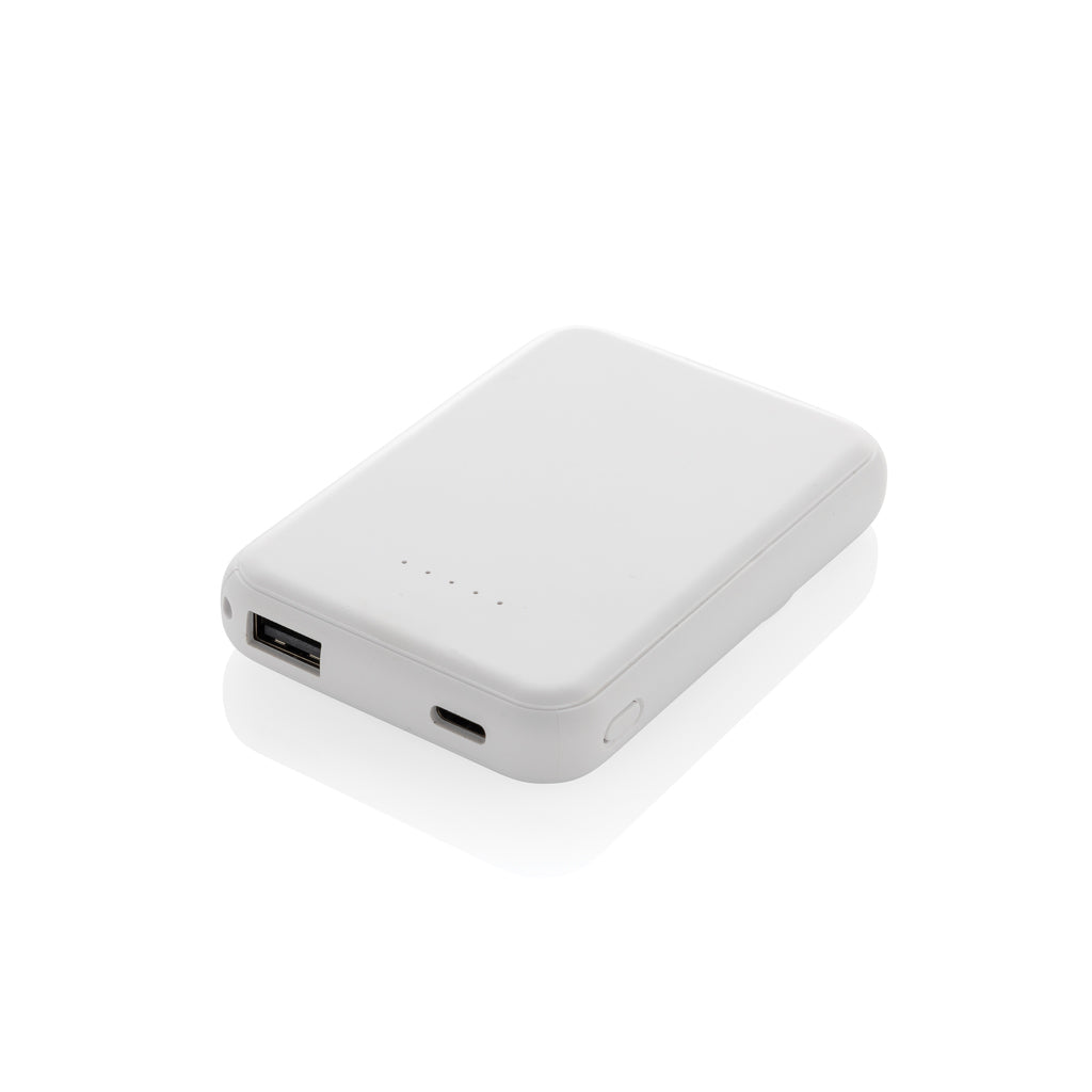 Stellar 5.000mAh 5W magnetische Powerbank aus RCS rec. ABS – weiß