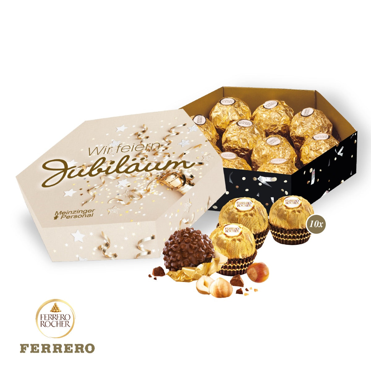 Präsentbox Maxi aus Karton mit weihnachtlichem Werbemotiv