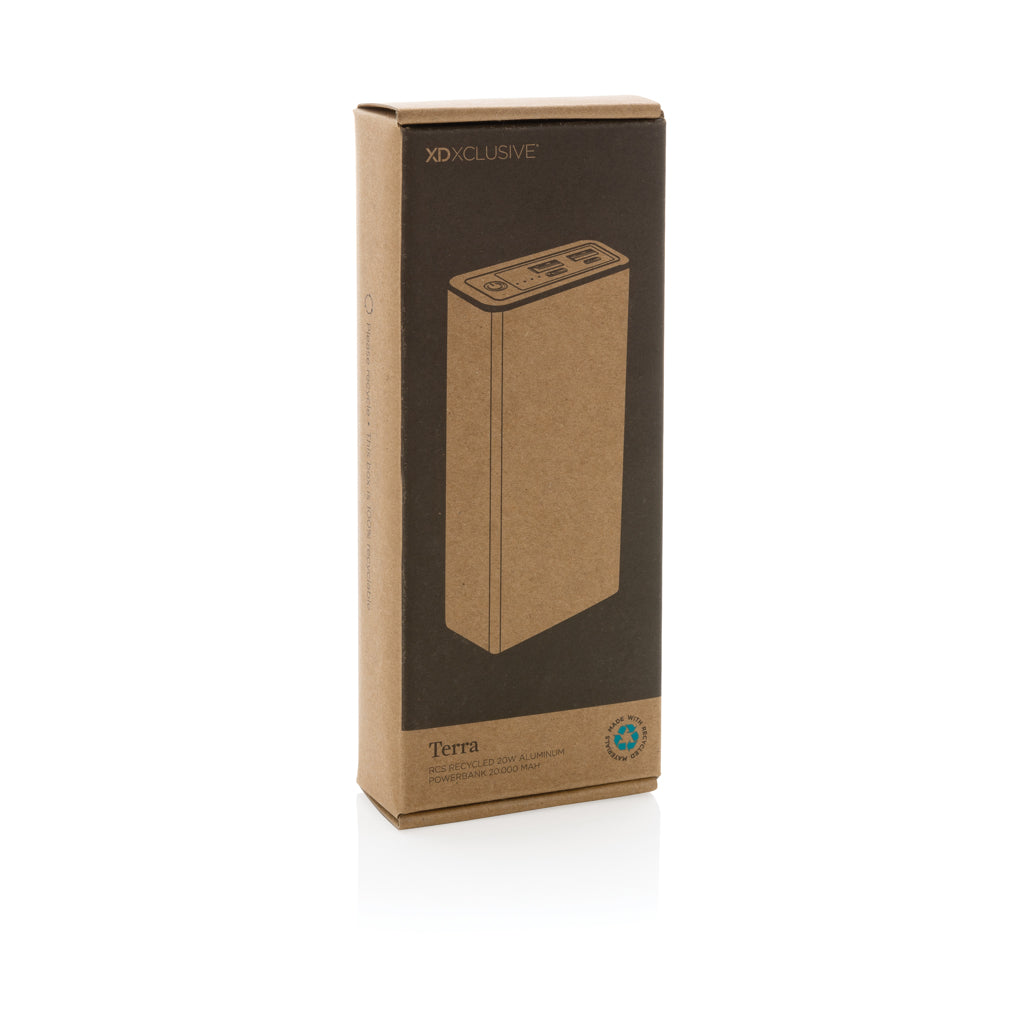 Terra 20.000mAh 20W Powerbank aus RCS recyceltem Aluminium