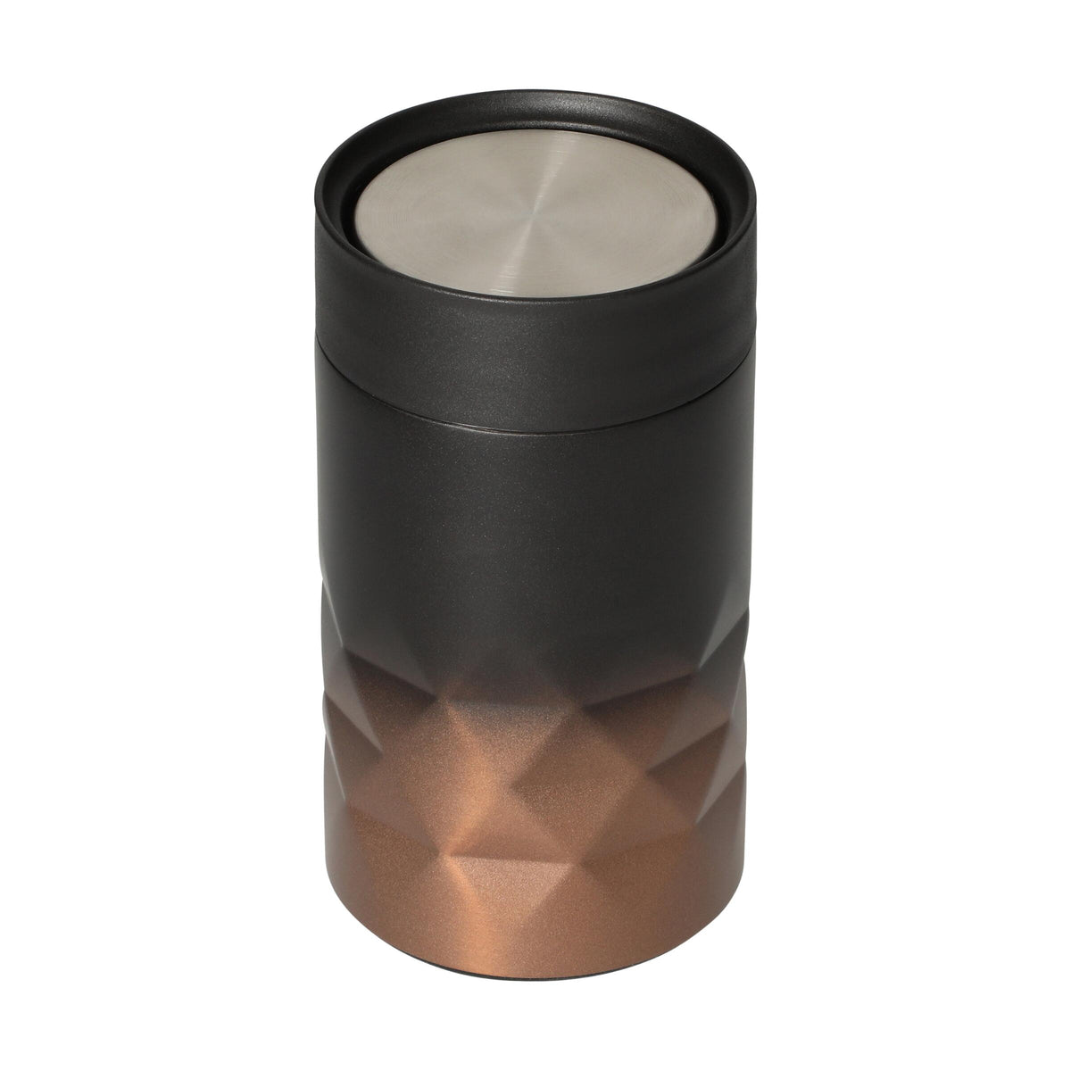 Thermobecher „Diamond 360“, klein – Schwarz / Kupfer