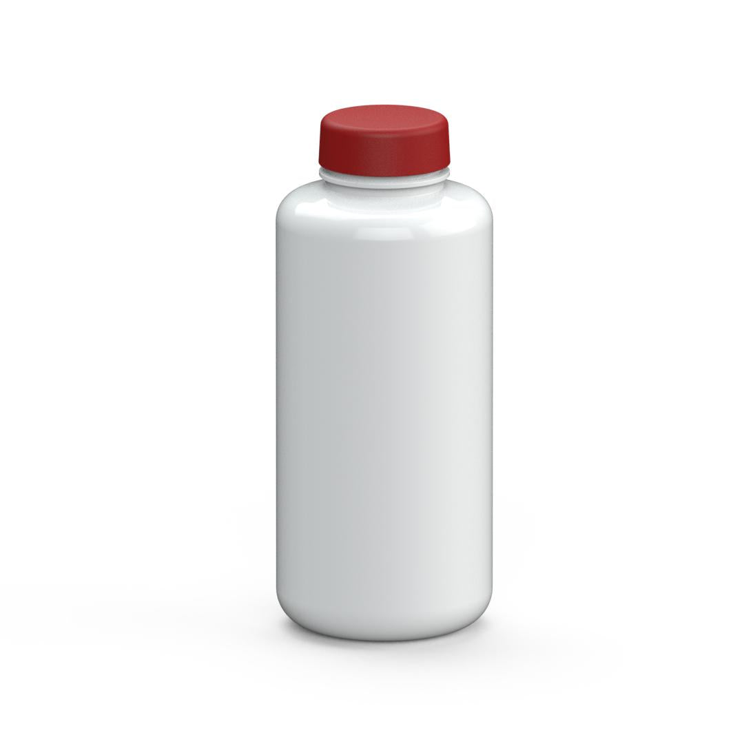 Trinkflasche „Refresh“, 1,0 l – Weiß / Rot