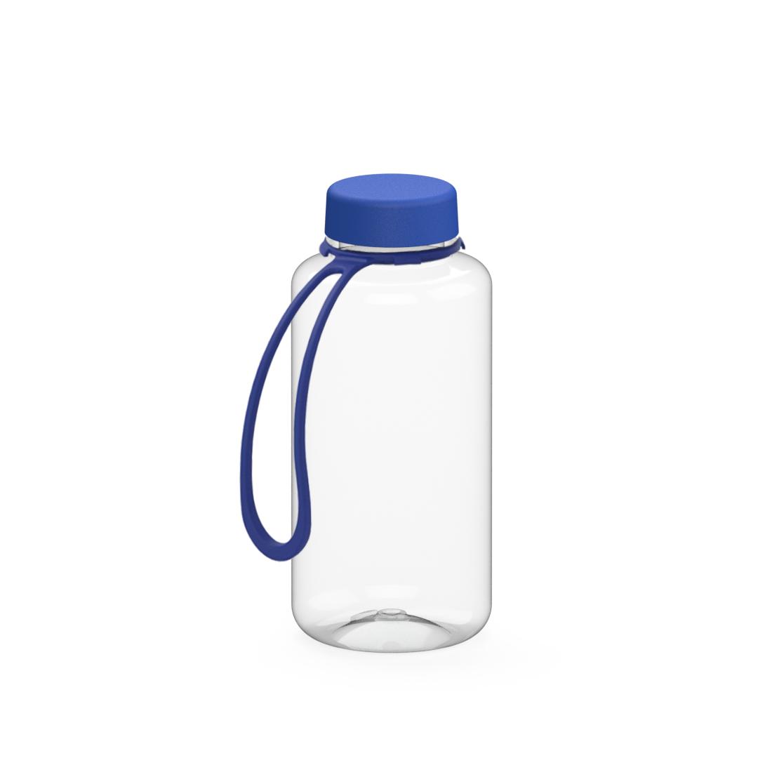 Trinkflasche „Refresh“, 700 ml, inkl. Strap – Transparent / Blau