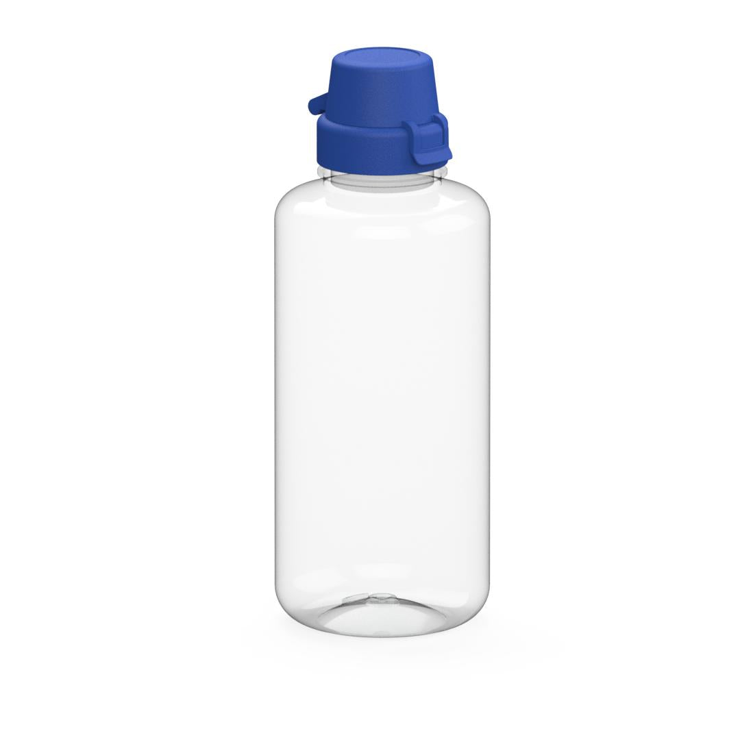 Trinkflasche „School“, 1,0 l – Transparent / Blau