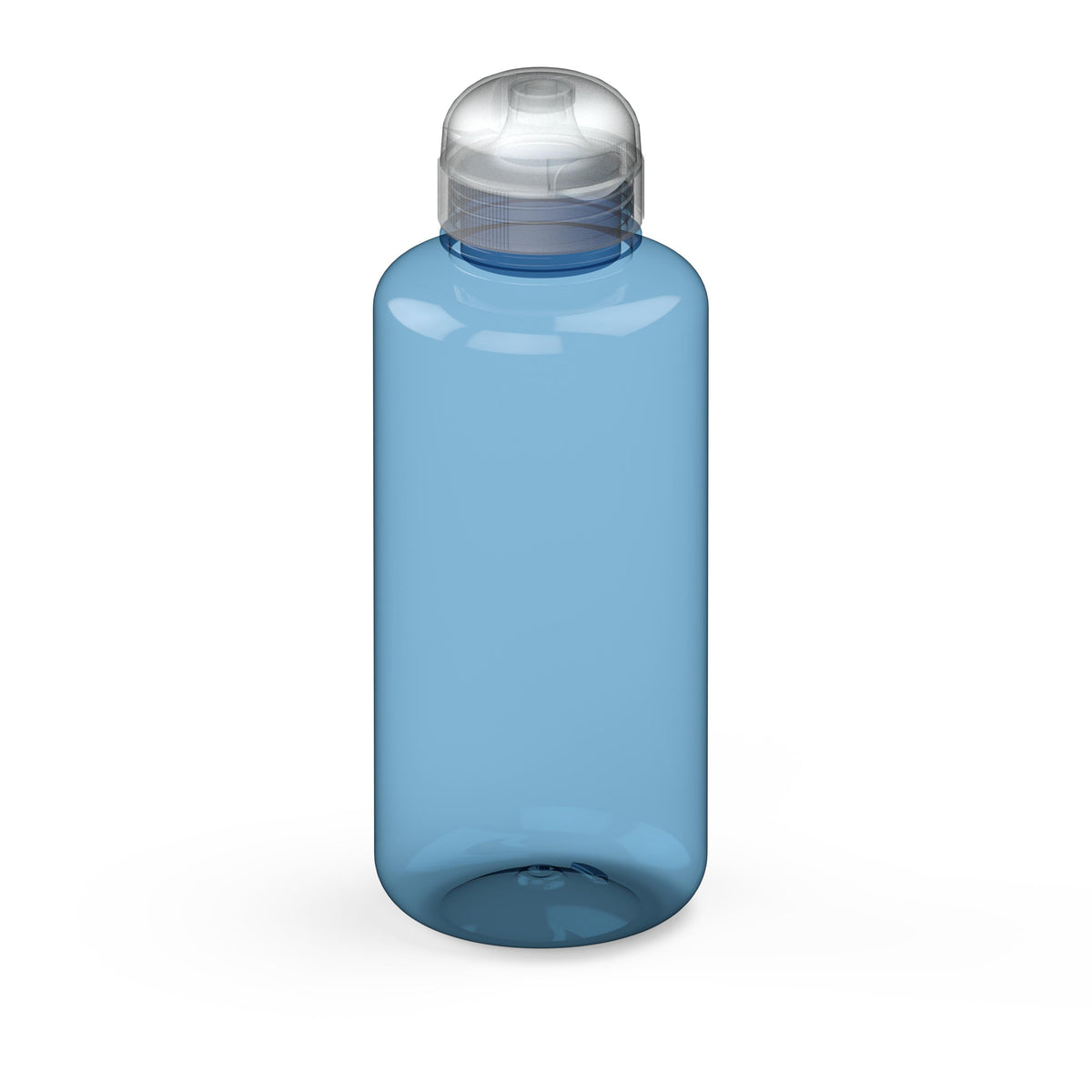 Trinkflasche „Sports“, 1,0 l – Transparent blau / Transparent