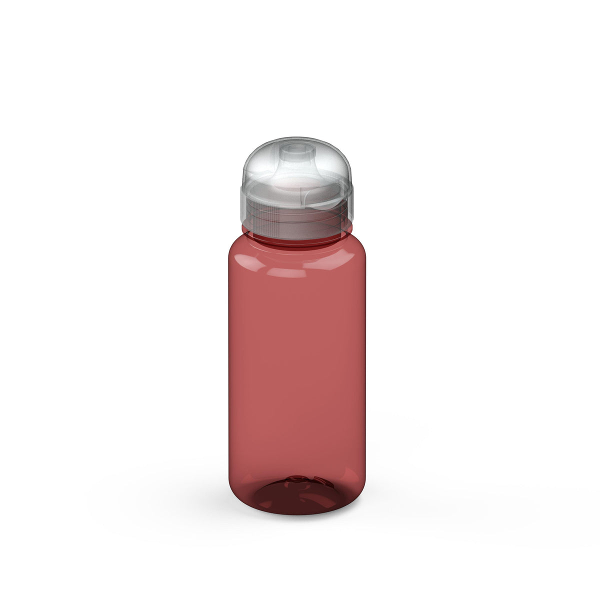 Trinkflasche „Sports“, 400 ml – Transparent rot / Transparent