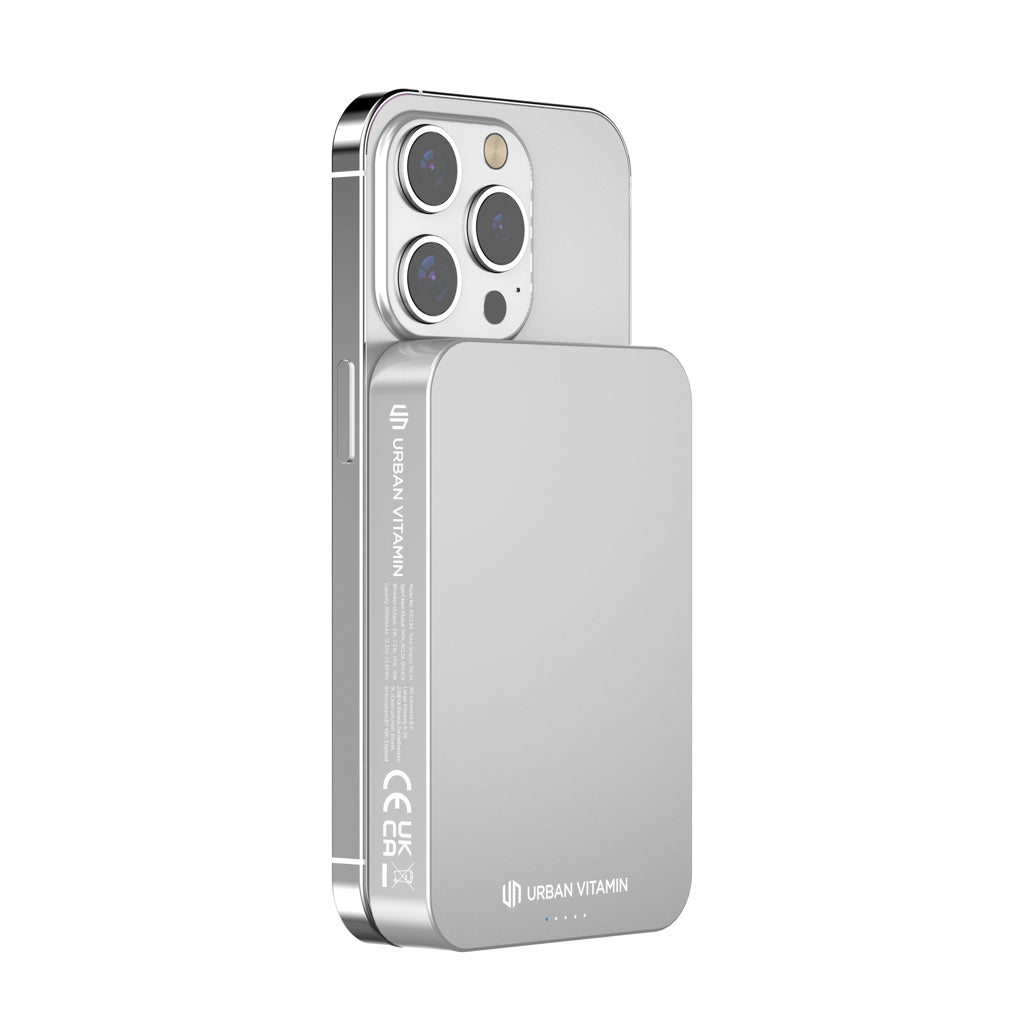 Urban Vitamin Compton 10000mAh Powerbank aus RCS Plastik/Alu – silber