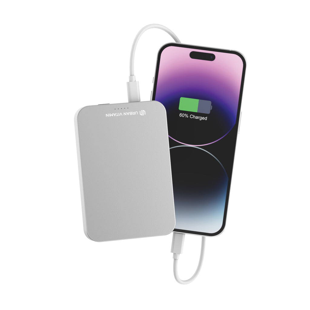 Urban Vitamin Compton 10000mAh Powerbank aus RCS Plastik/Alu – silber