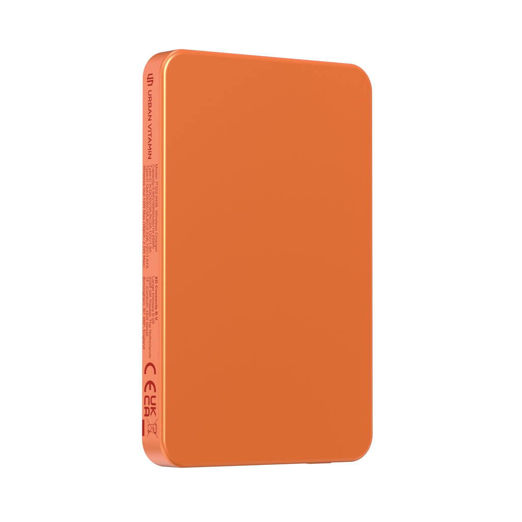Urban Vitamin Marin 5.000mAh magnet. 15W Wireless Powerbank – orange