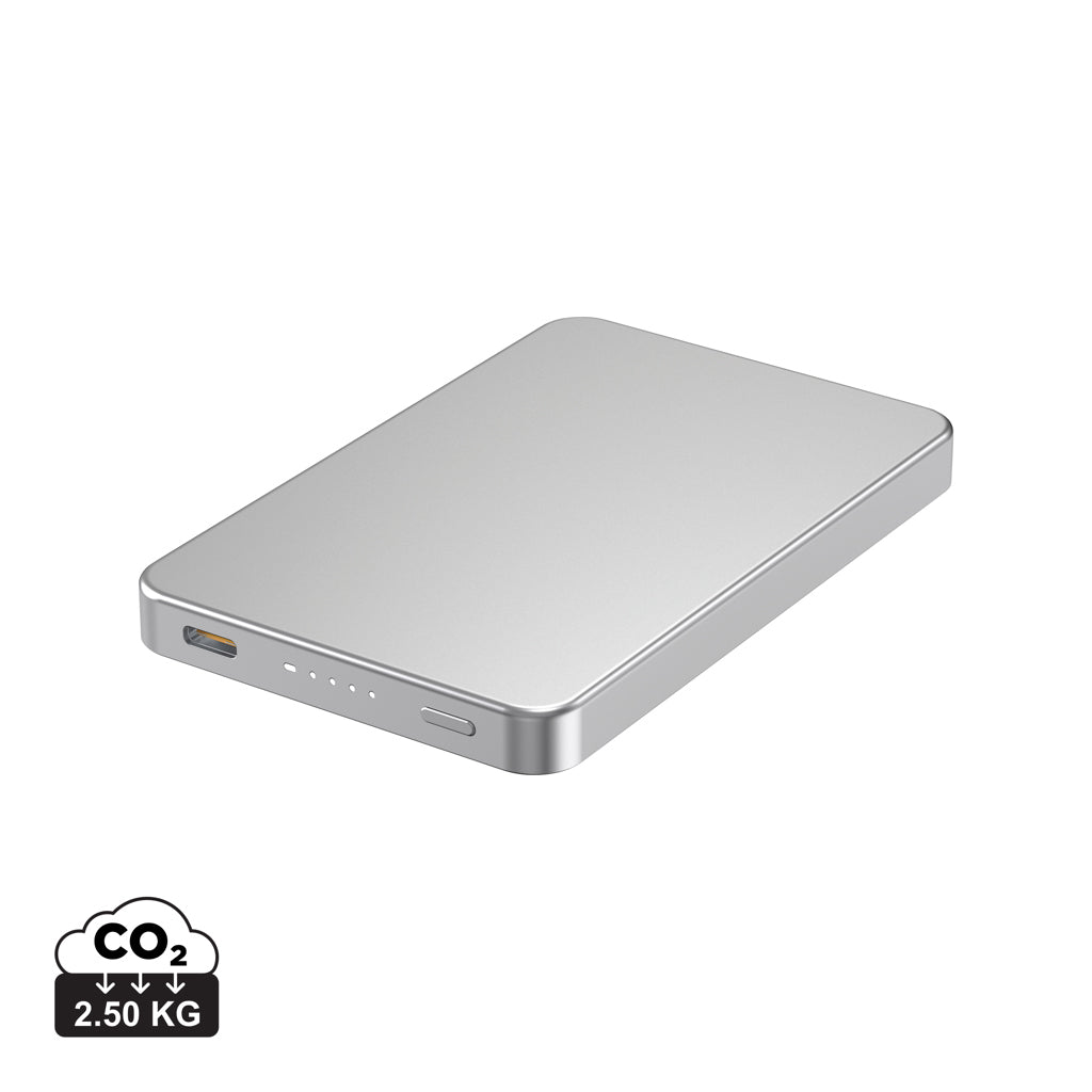 Urban Vitamin Marin 5.000mAh magnet. 15W Wireless Powerbank – silber