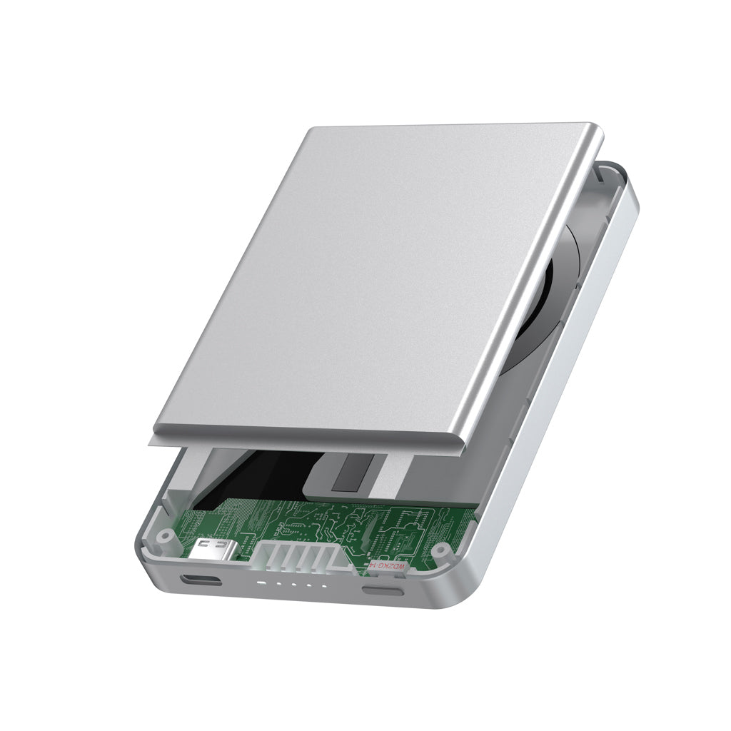 Urban Vitamin Marin 5.000mAh magnet. 15W Wireless Powerbank – silber