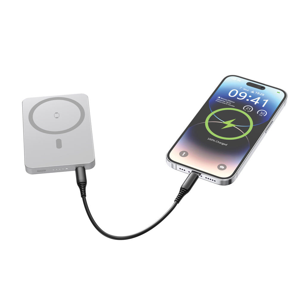 Urban Vitamin Marin 5.000mAh magnet. 15W Wireless Powerbank – silber