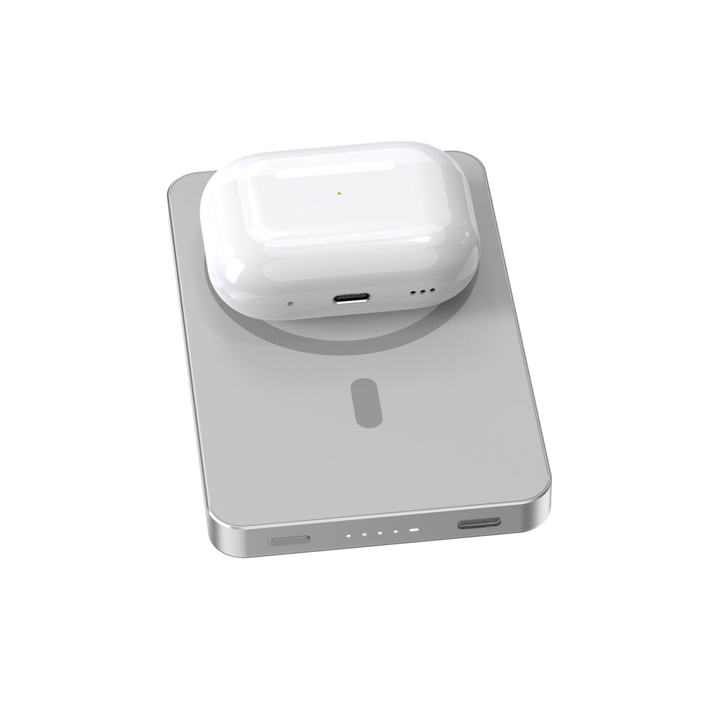 Urban Vitamin Marin 5.000mAh magnet. 15W Wireless Powerbank – silber