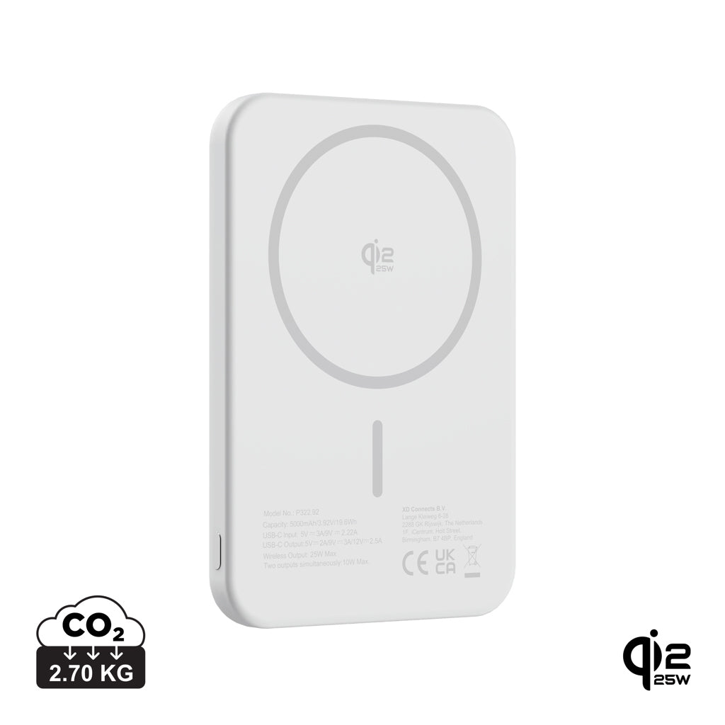 Urban Vitamin Pomona 5000mAh Qi2.2 25W magnetische Powerbank – silber