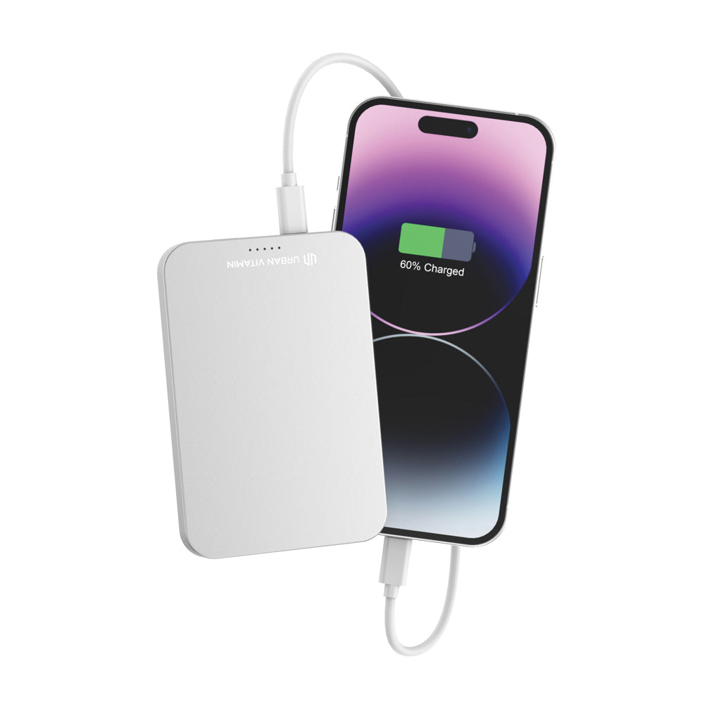 Urban Vitamin Richmond 5000mAh Powerbank aus RCS Plastik/Alu – silber